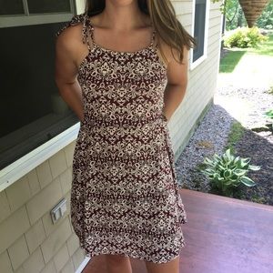 Topshop Tie Strap Floral Dress With Side Cutout